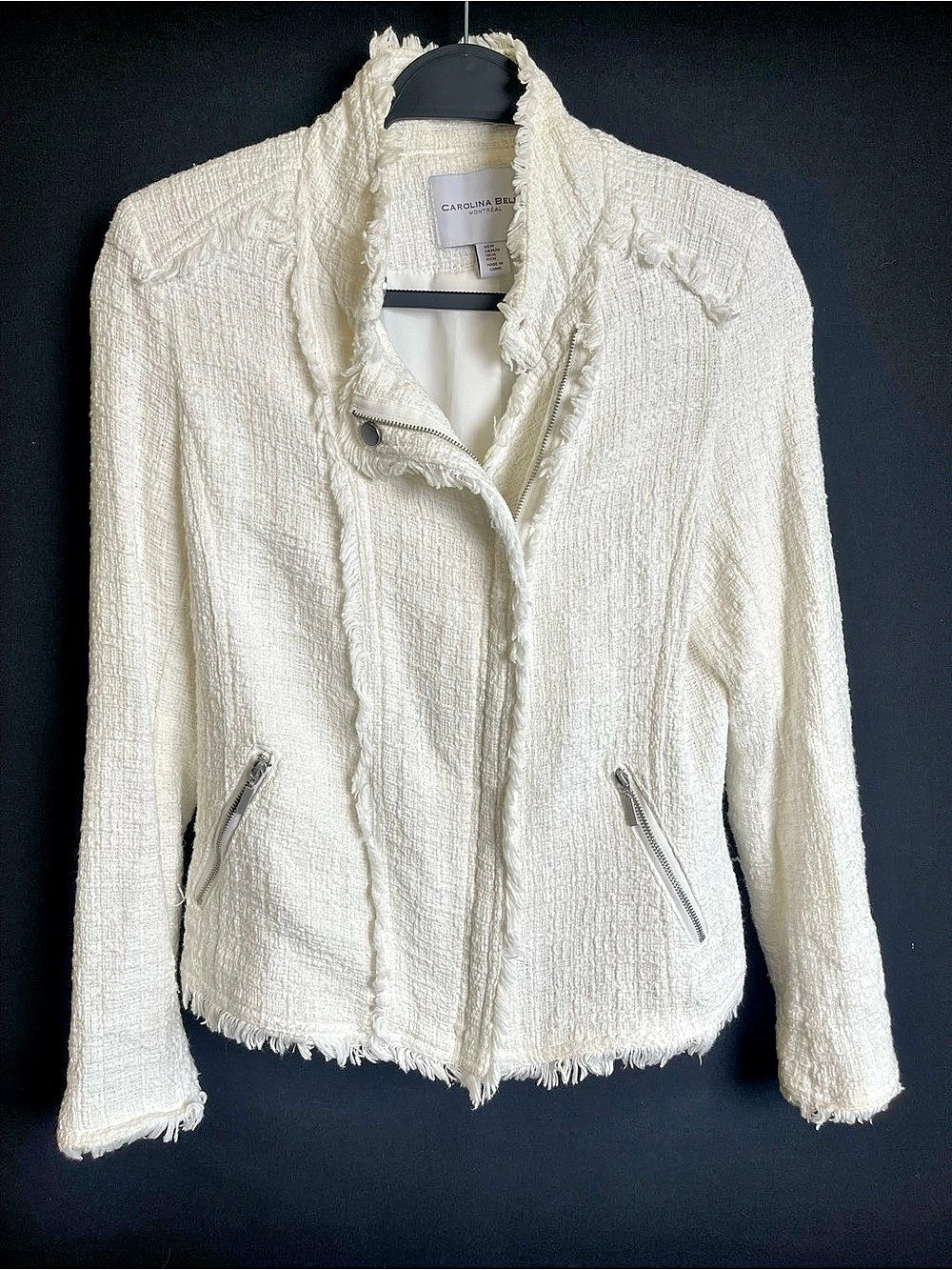 Carolina Belle Women's Fringe Trim Tweed Jacket